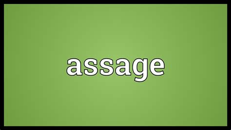 assage meaning